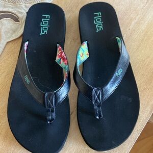 Pair of black Flojos, worn once, size 10